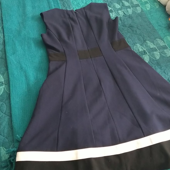 Calvin Klein Navy Black and White Dress Sz 4P - Picture 4 of 5